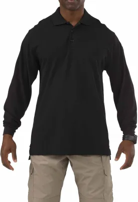 5.11 Tactical Professional Long Sleeve Polo Shirt, Cotton Pique Knit, Reinforced Seams, Style 42056