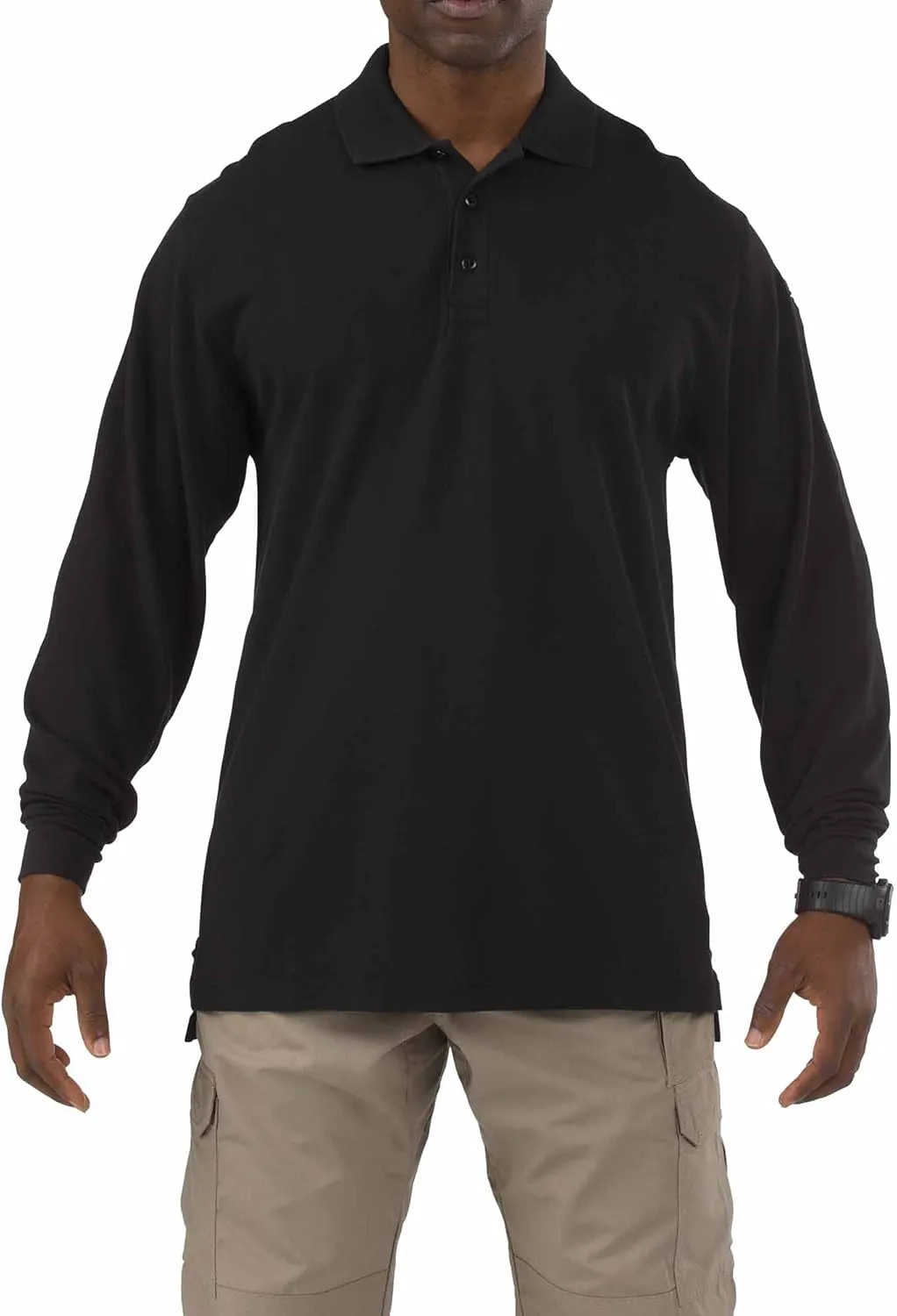 5.11 Tactical Professional Long Sleeve Polo Shirt, Cotton Pique Knit, Reinforced Seams, Style 42056