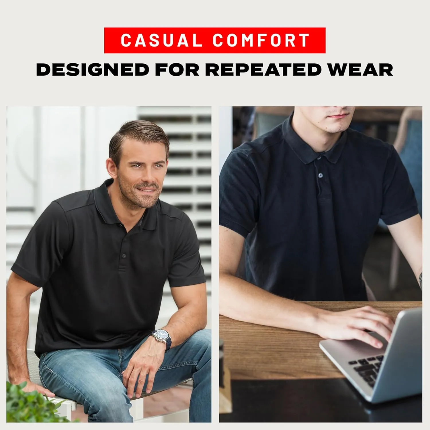 Access Men's Short Sleeve Classic Uniform Pique Polo Shirt