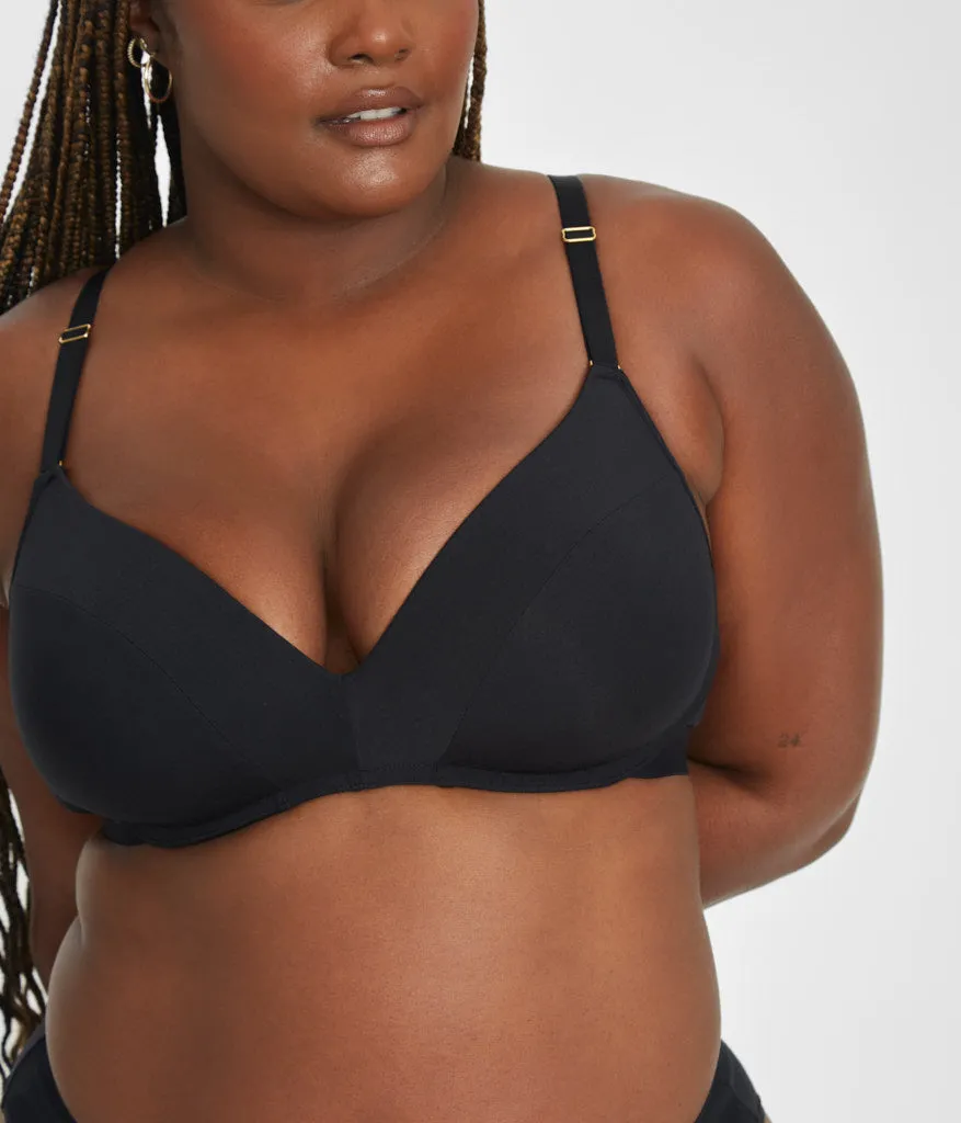 All-Day No-Wire Push-Up Bra Bundle: Jet Black/Toasted Almond