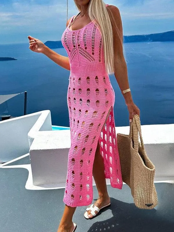 Beach Knitted Slim Slit Dress