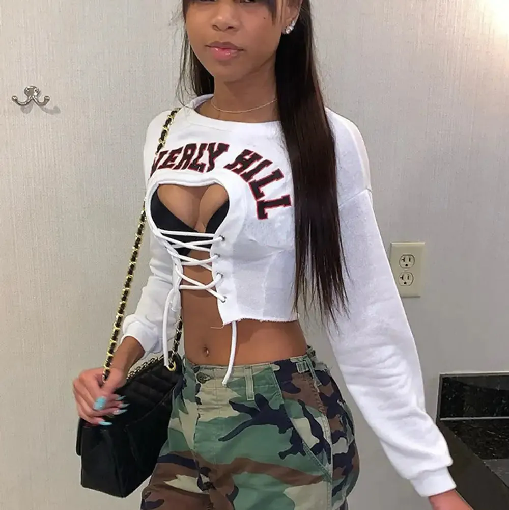 Beverly Hill Lace Up Crop Top^