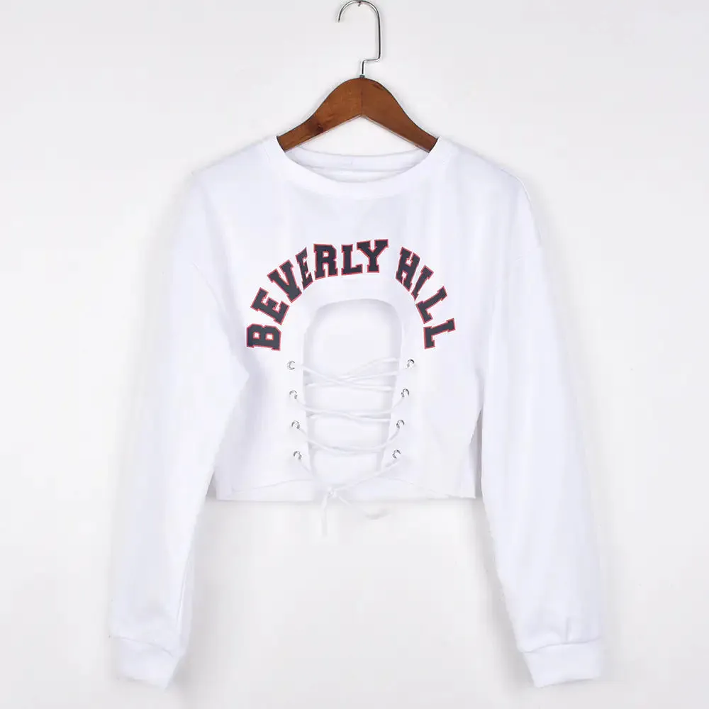 Beverly Hill Lace Up Crop Top^