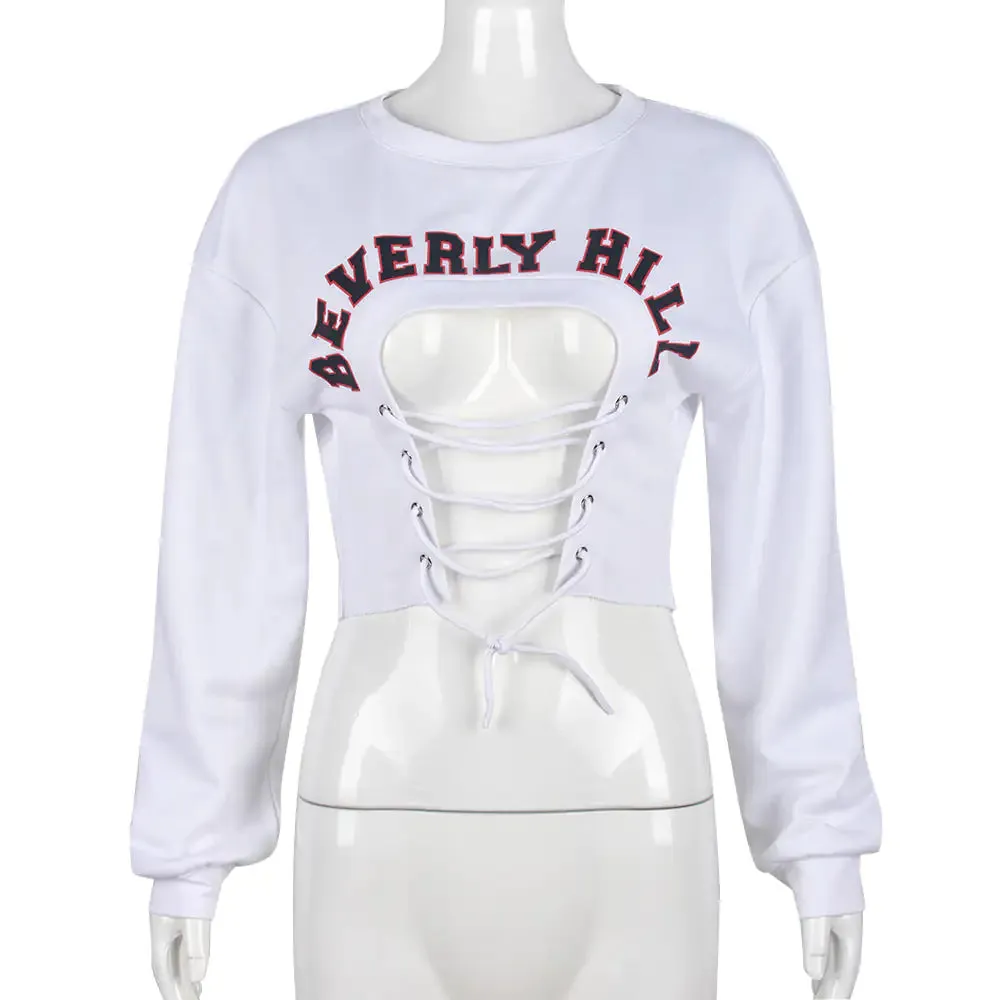 Beverly Hill Lace Up Crop Top^