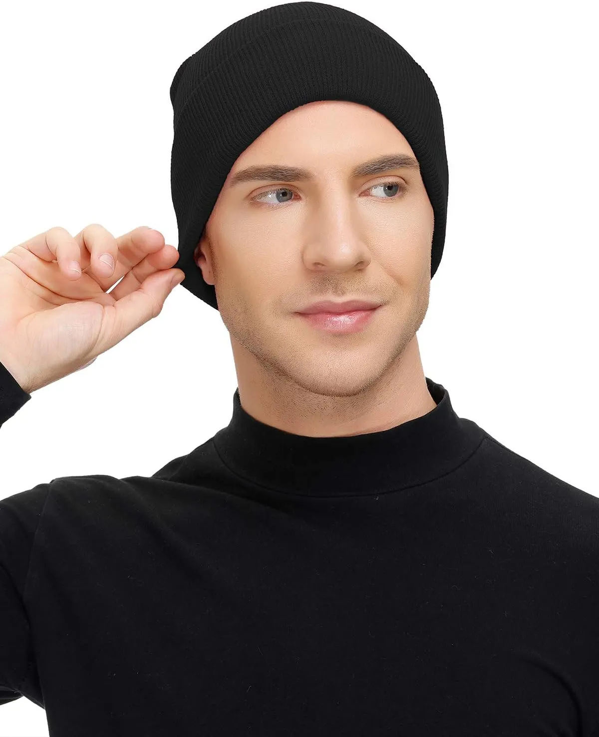 Century Star Beanie for Men Women Black Beanie Hat Soft Winter Beanies Cuff Beanie Skull Caps Knit Hats