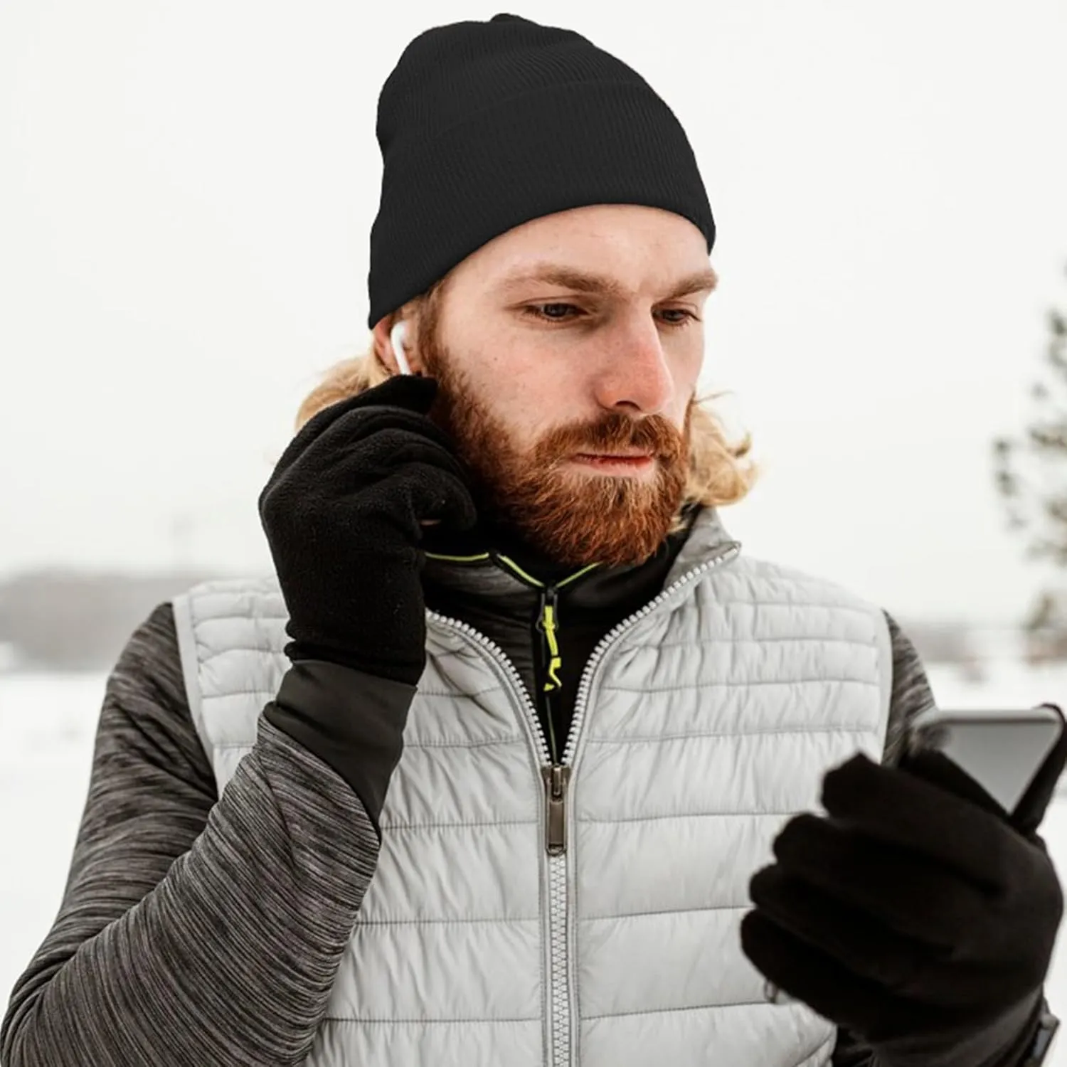 Century Star Beanie for Men Women Black Beanie Hat Soft Winter Beanies Cuff Beanie Skull Caps Knit Hats