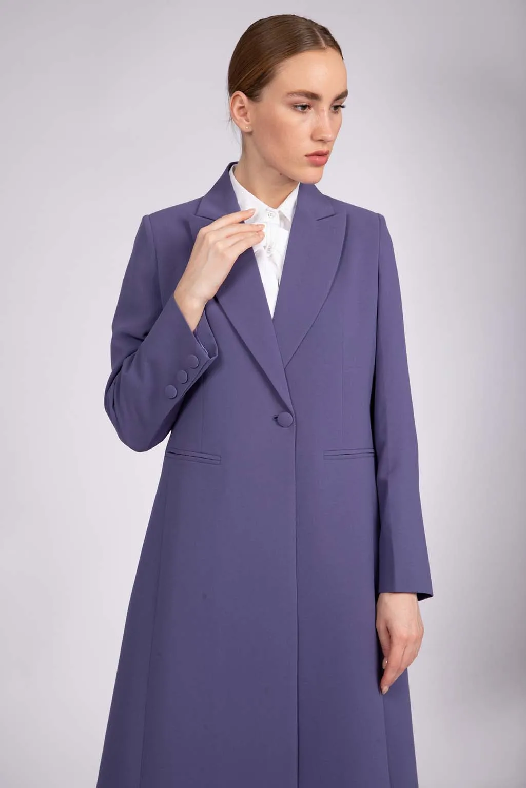 Chic purple full length blazer and trousers suit DC2007