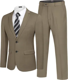 COOFANDY Men's 2 Piece Suits Classic Fit 2 Button Dress Suits Tuxedo Jacket Blazer for Wedding Business Dinner Prom