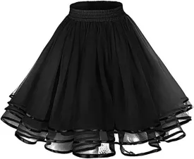 Crinoline Tutu Underskirts for Women 50s Petticoat Skirt Rockabilly Dress Knee Underskirt for Dresses Puffy Skirt