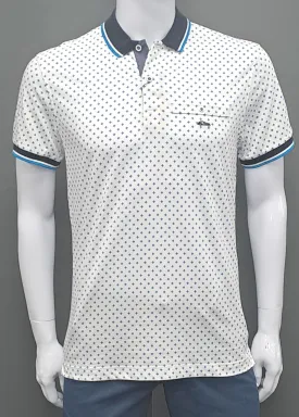 Dario Beltran Short Sleeve Polo 542 - White/Blue