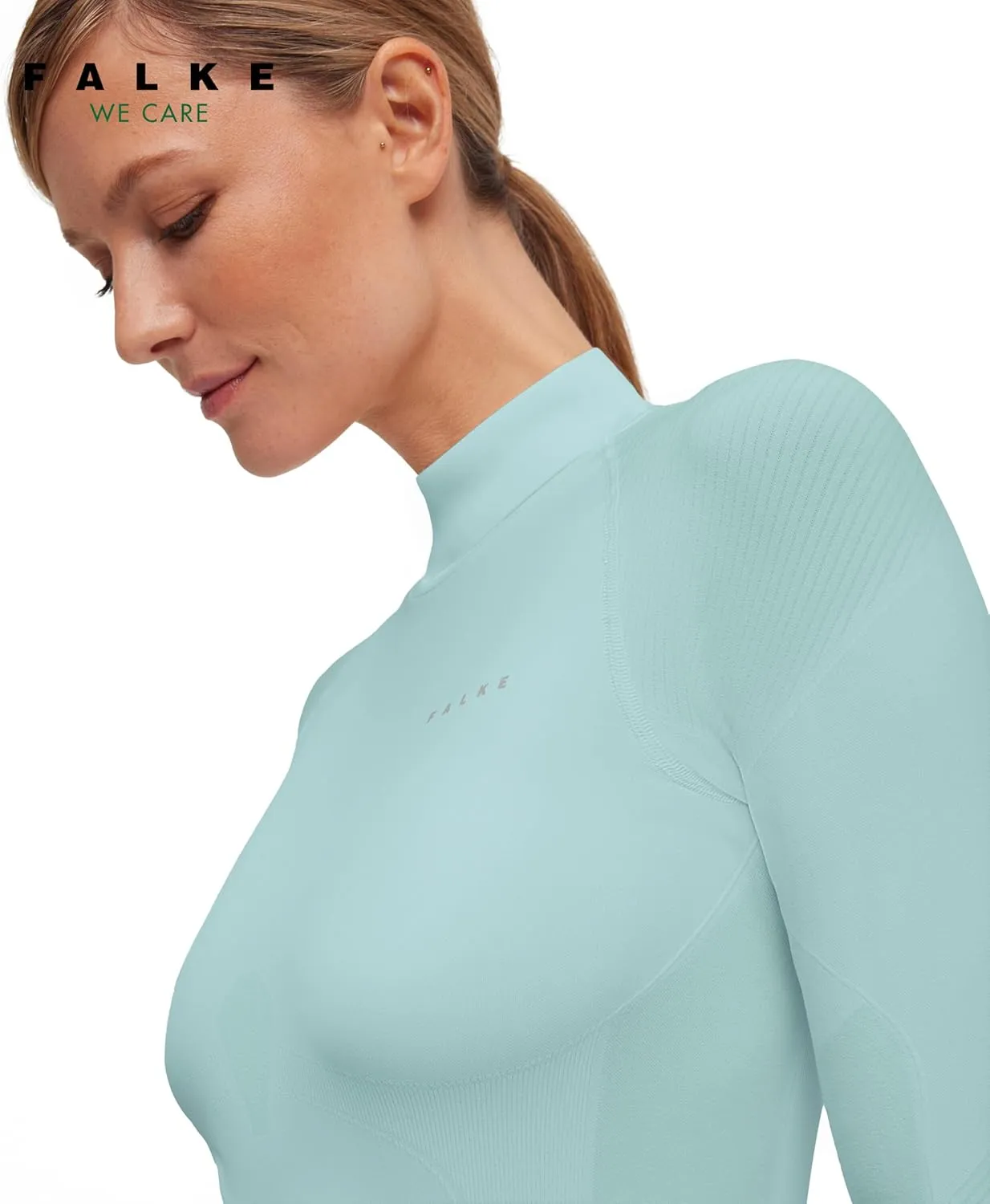 FALKE Women's Warm Mock Neck Base Layer Top, 1 Piece