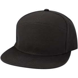 H7FB Hopback 7-Panel Flat Brim Solid Hat