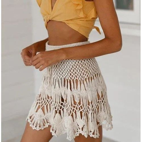 Handmade Crochet Mini Knitted Skirt