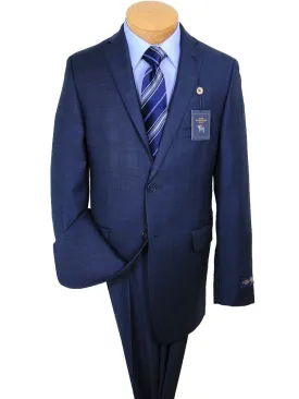 Hart Schaffner Marx 17579 100% Tropical Worsted Wool Boy's Suit - Glen Plaid - Navy