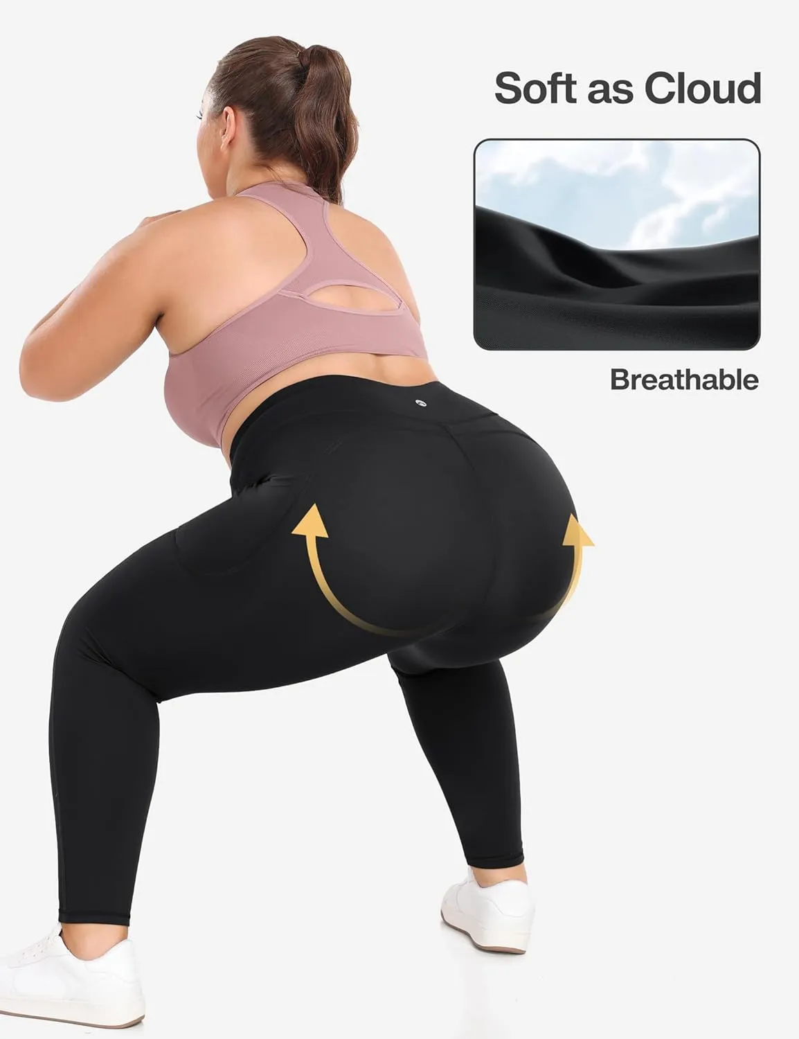 Heathyoga X-6XL Plus Size Leggings for Women with Pockets Tummy Control Plus Size Yoga Pants High Waist Workout Clothes