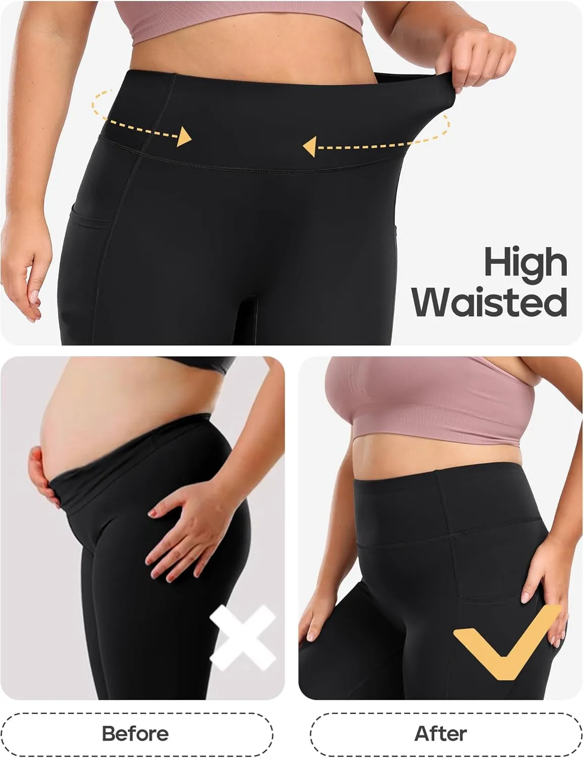 Heathyoga X-6XL Plus Size Leggings for Women with Pockets Tummy Control Plus Size Yoga Pants High Waist Workout Clothes