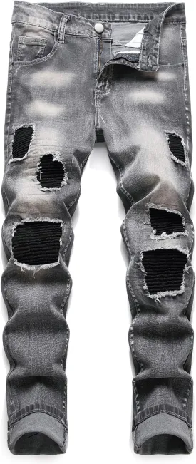 Jeans for Men Stretch Slim Fit Denim Comfort Flex Waist Colored Pants Strechy Regular Fit Tapered Leg