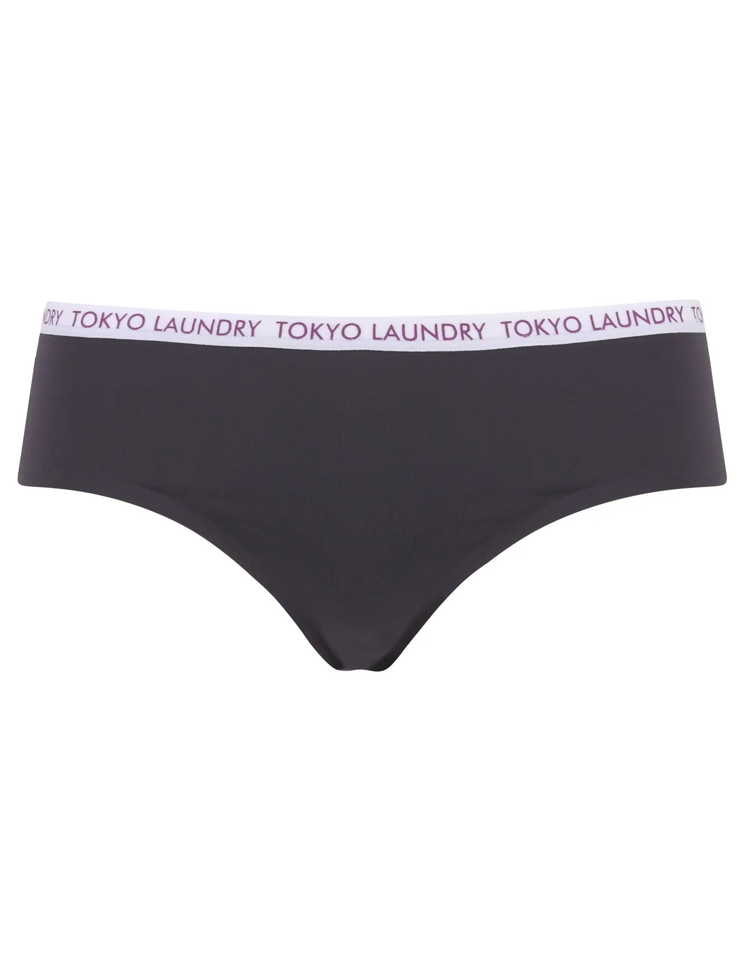 Jodie (3 Pack) Microfiber No VPL Seam Free Assorted Briefs In Nine Iron / Purple / Blue - Tokyo Laundry