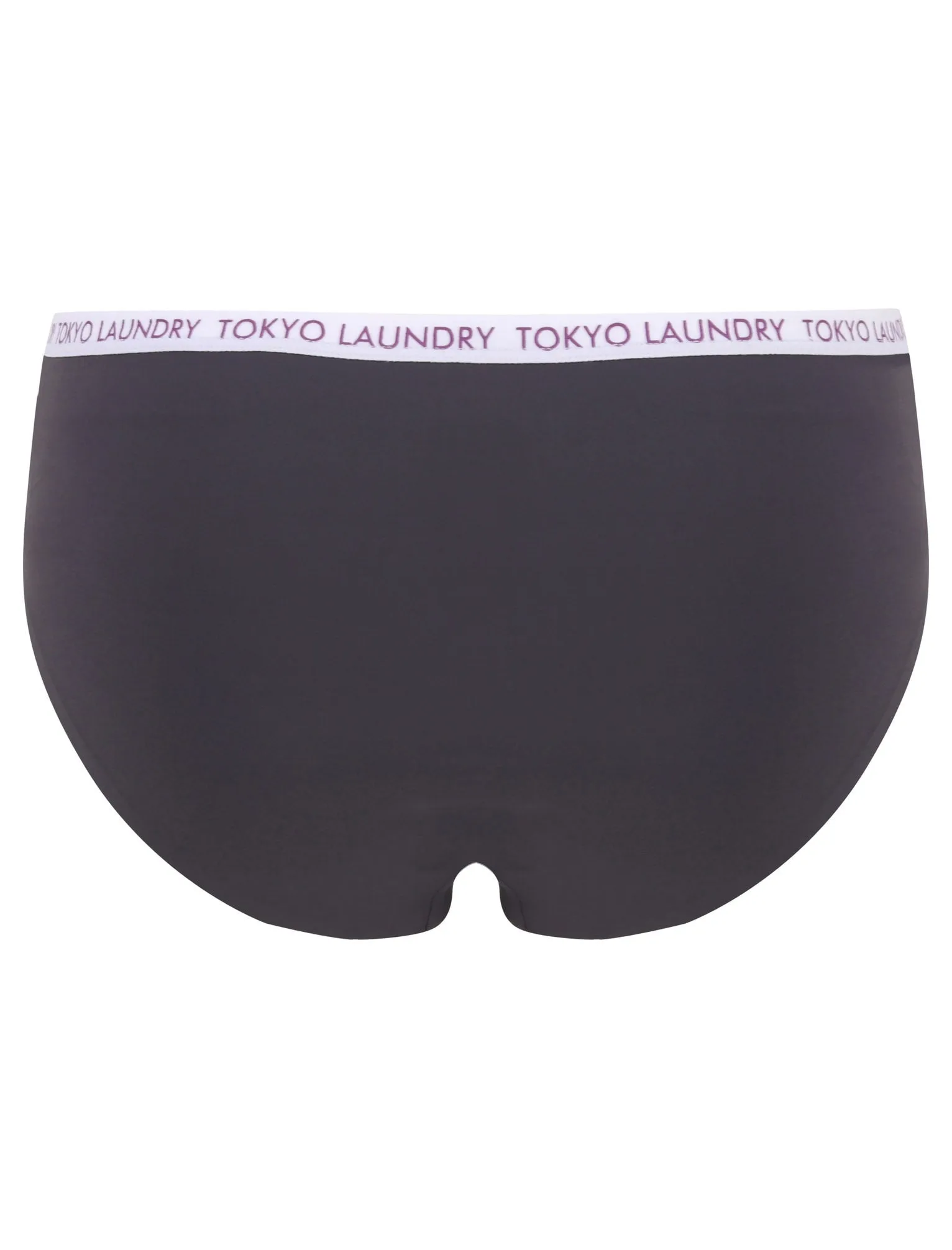 Jodie (3 Pack) Microfiber No VPL Seam Free Assorted Briefs In Nine Iron / Purple / Blue - Tokyo Laundry