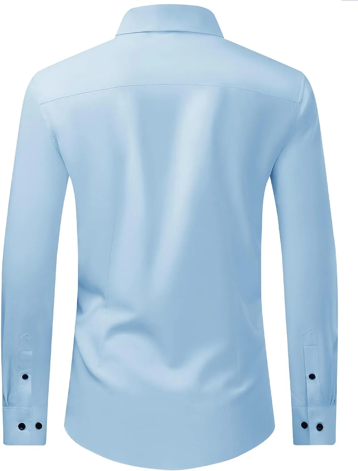 J.VER Men's Dress Shirts Stretch Long Sleeve Formal Shirt Solid Business Casual Button Down Shirts for Wedding Prom