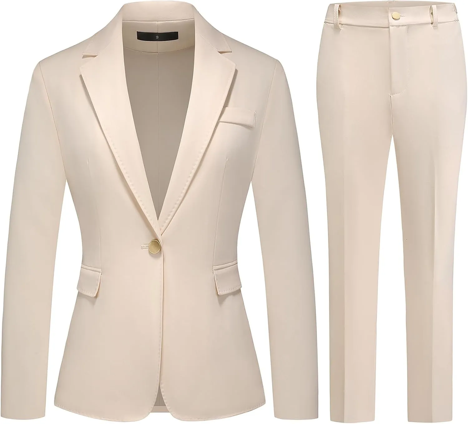 Lamgool Women's Pants Suit 2 Pieces Business Long Sleeves Blazer and Pant Set Dressy Casual Professional Work Outfits