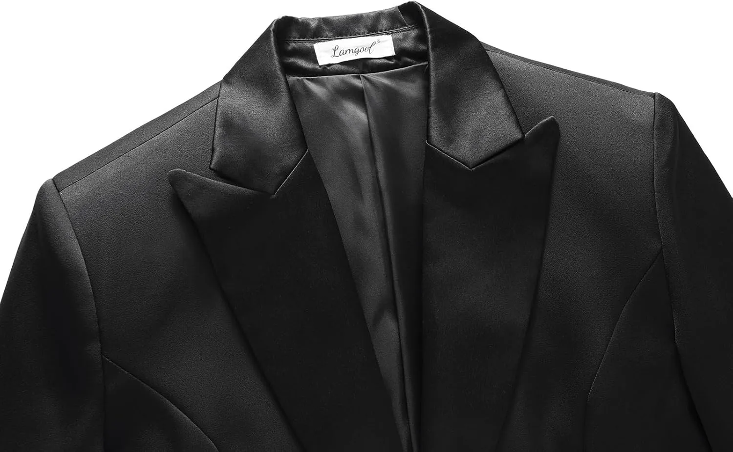 Lamgool Women's Suit 2 Pieces Satin Pantsuits One Button Tuxedo for Dinner, Event and Work