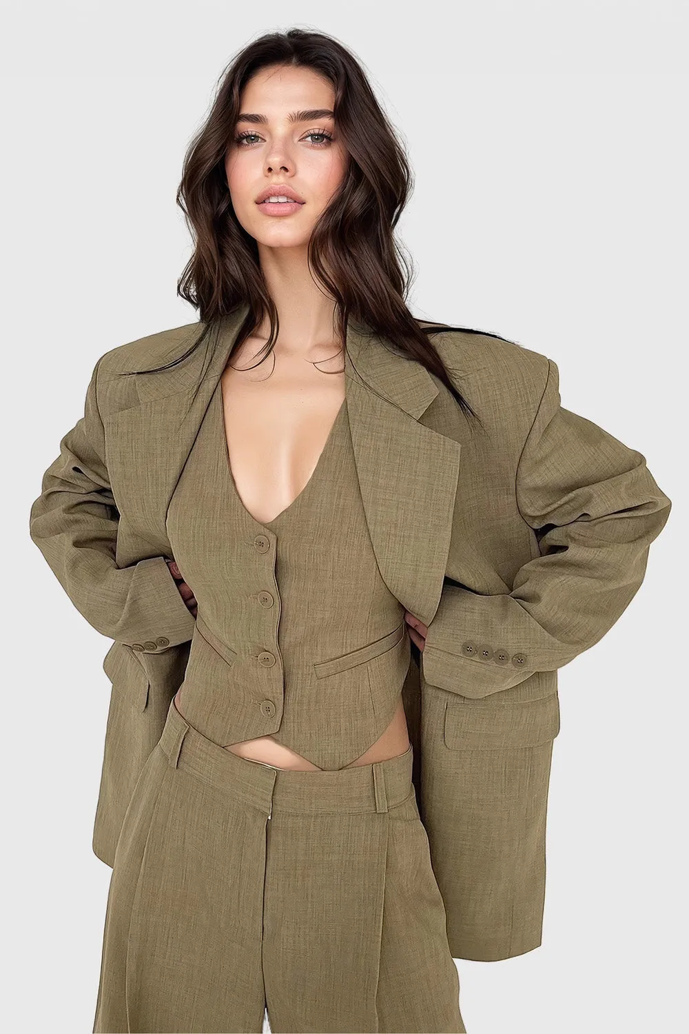 Long 3-Piece Suit - Beige