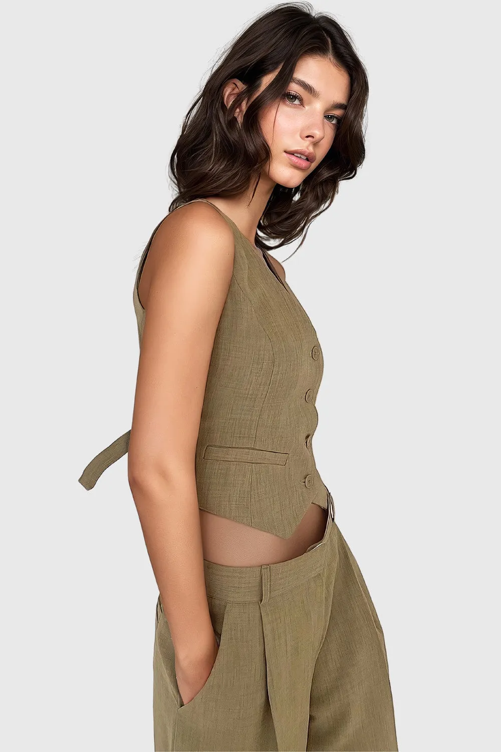 Long 3-Piece Suit - Beige