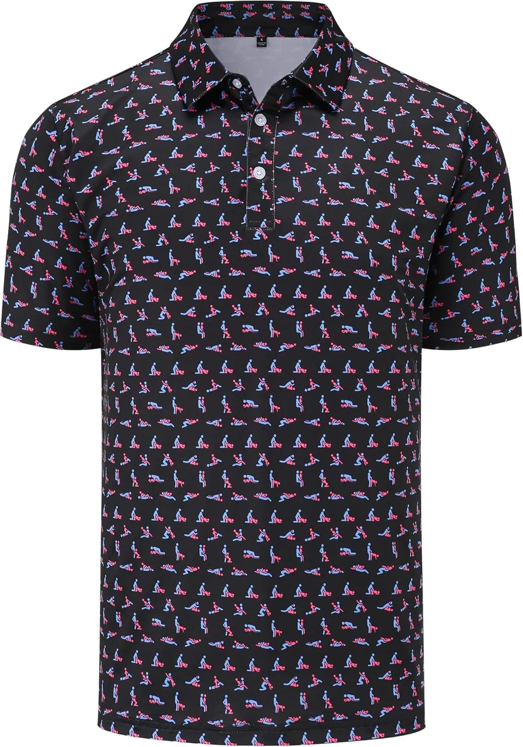 Mens Golf Polo Shirts Short Sleeve Dry Fit Performance Moisture Wicking Casual Funny Golf Polo Shirts for Men