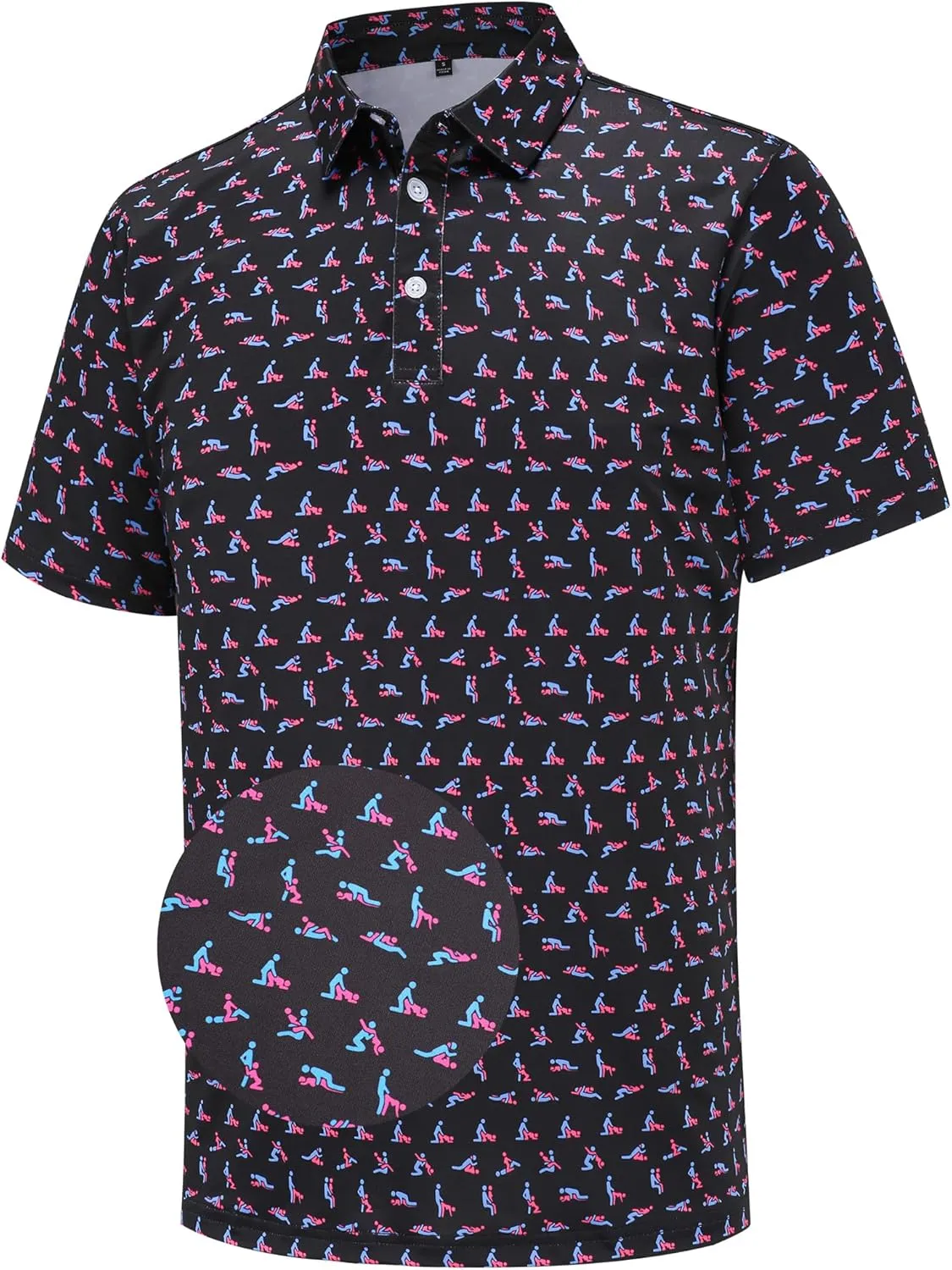 Mens Golf Polo Shirts Short Sleeve Dry Fit Performance Moisture Wicking Casual Funny Golf Polo Shirts for Men