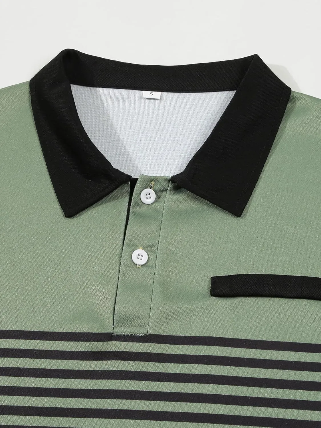 Men's Polo Shirts Long Sleeve Striped Slim Fit Golf Shirt Classic Basic Fashion Tops