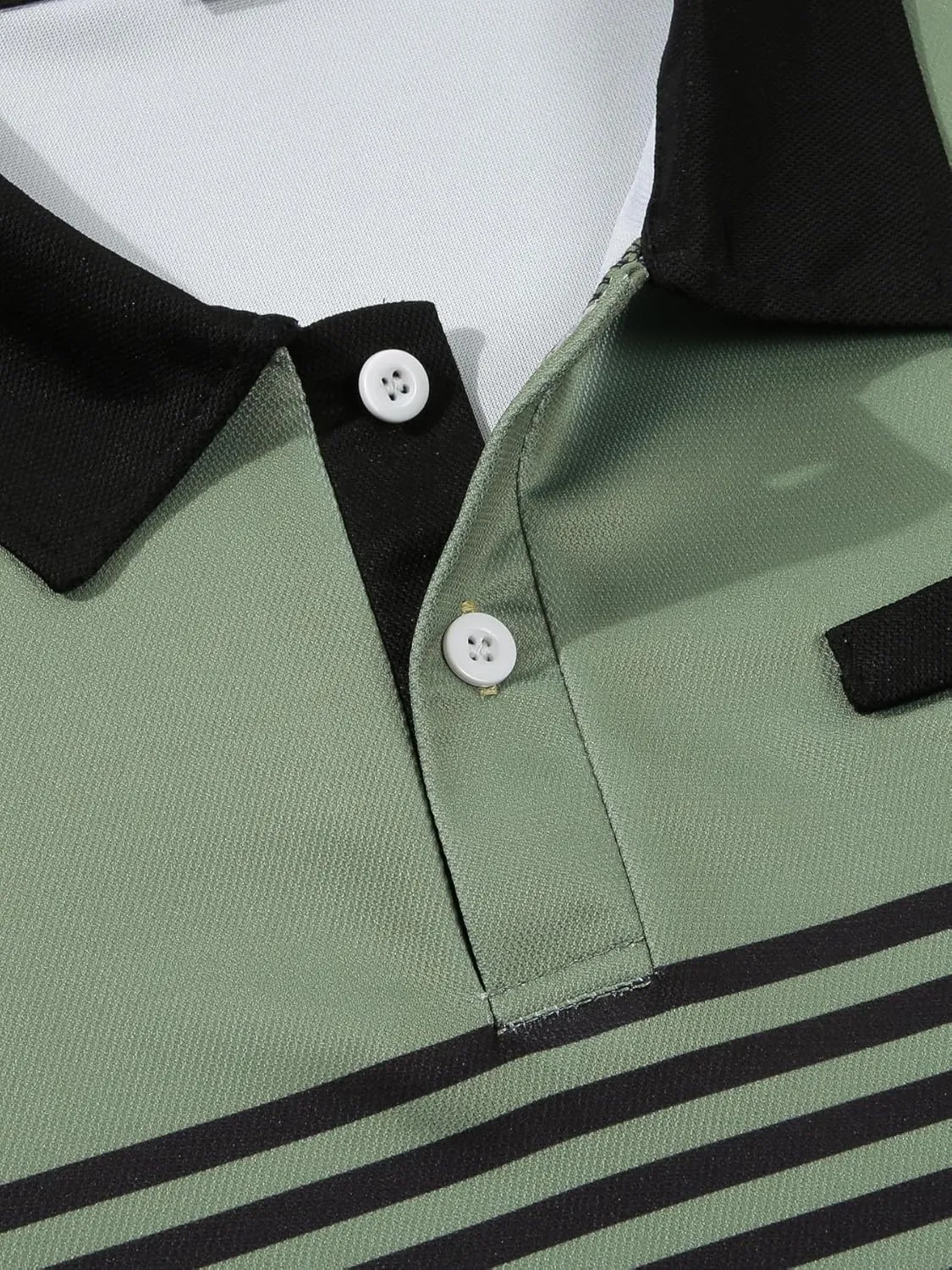 Men's Polo Shirts Long Sleeve Striped Slim Fit Golf Shirt Classic Basic Fashion Tops