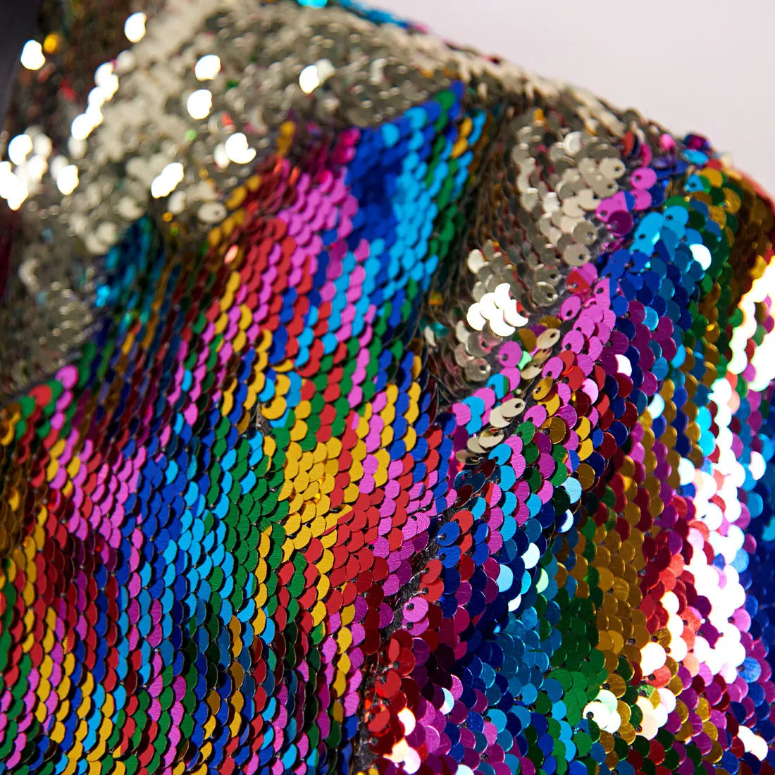 Men's Shawl Lapel Full Sequin Rainbow Tuxedo Jacket