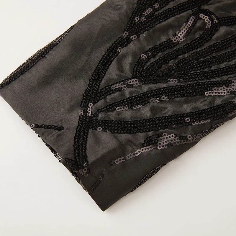 Men's Shawl Lapel Subtile Sequin Embroidery Black Tuxedo