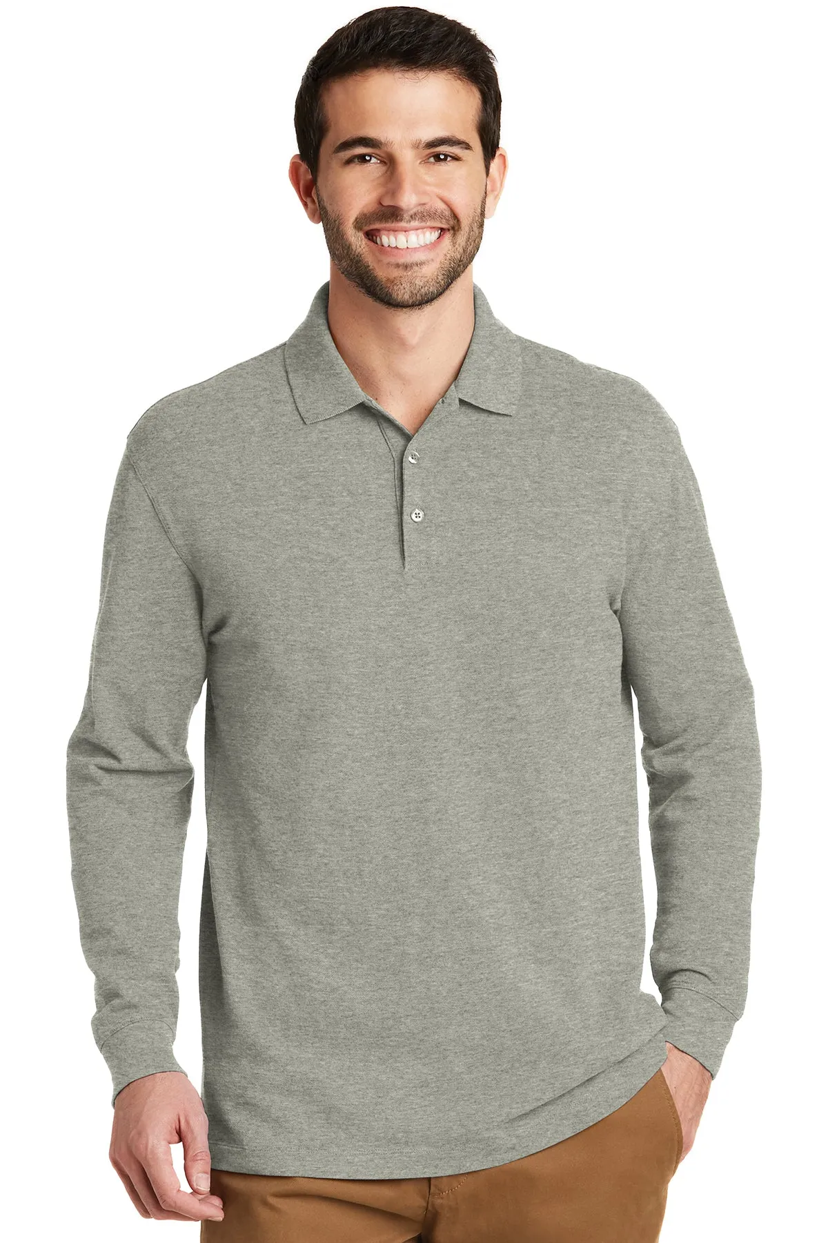 Port Authority EZ Cotton Long Sleeve Pique Polo Shirt