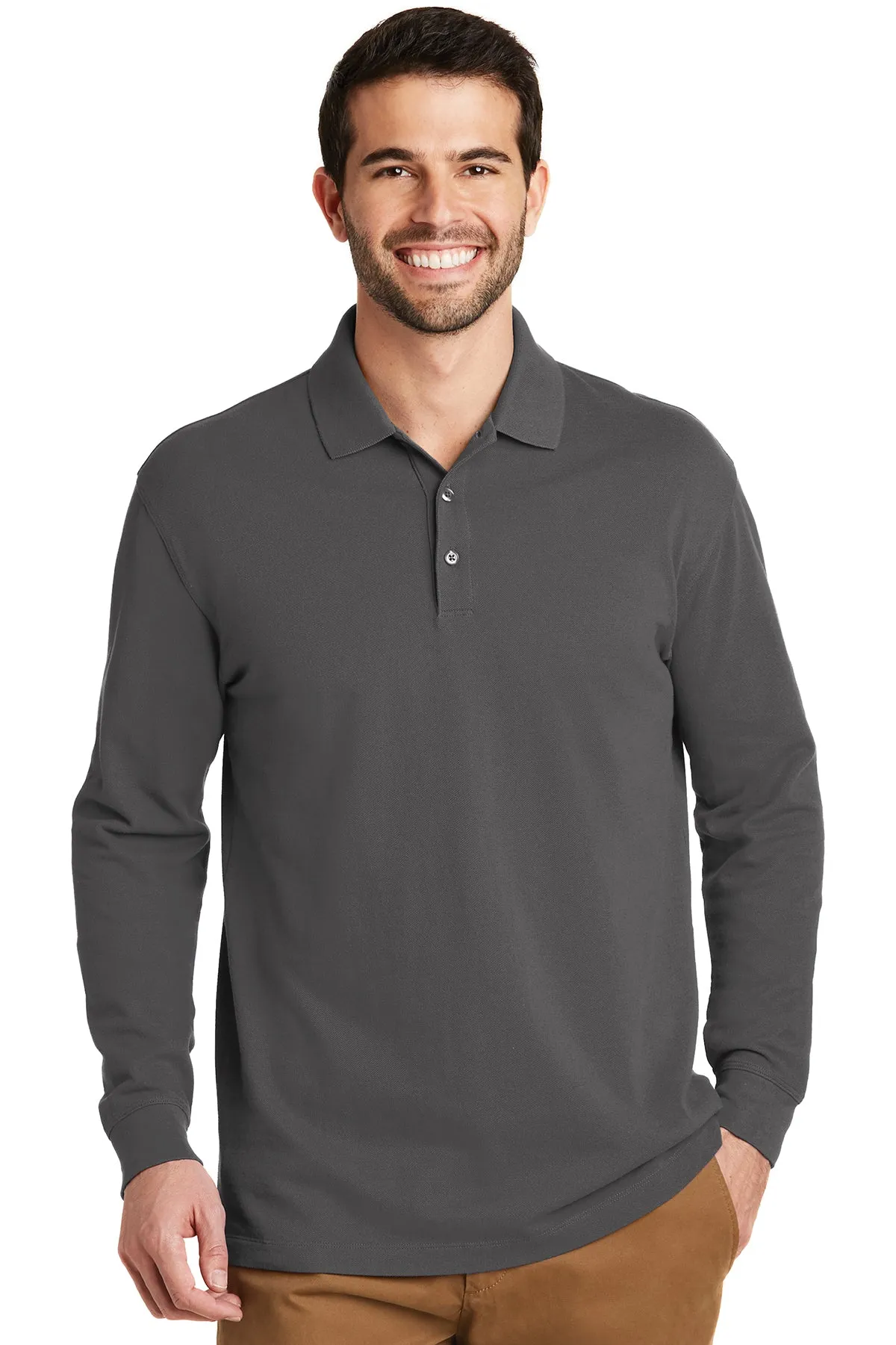 Port Authority EZ Cotton Long Sleeve Pique Polo Shirt