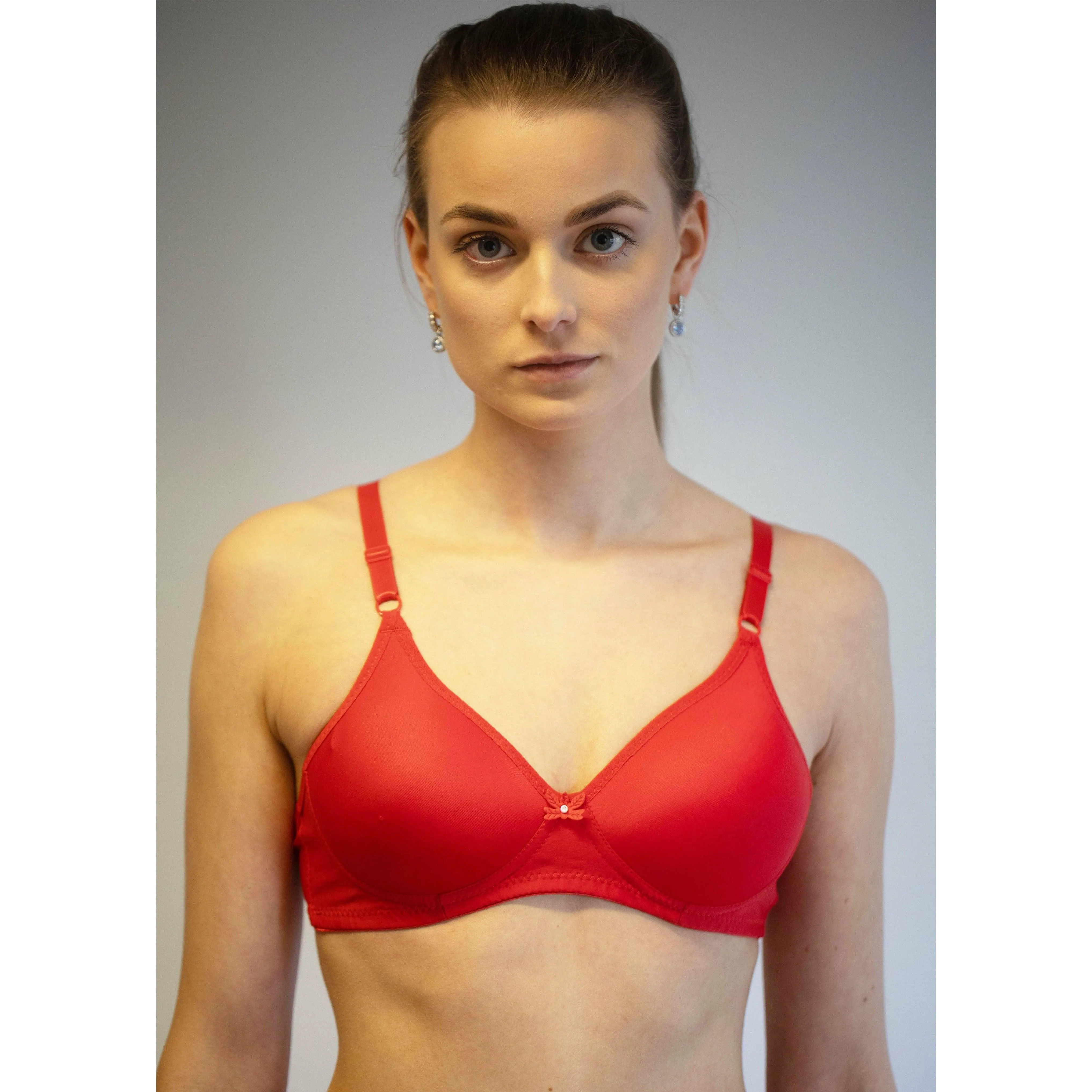 Red Clarkia - Padded Non-Wired T-Shirt Bra