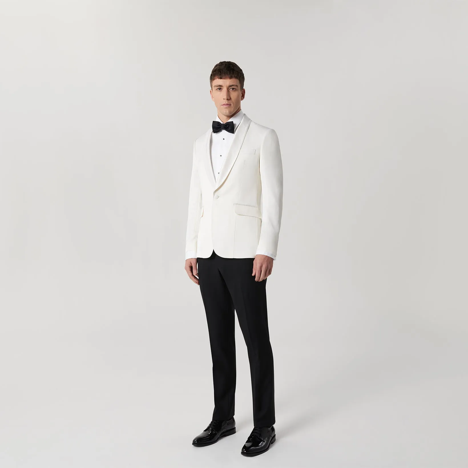 Shawl Collar Tuxedo Jacket Ivory