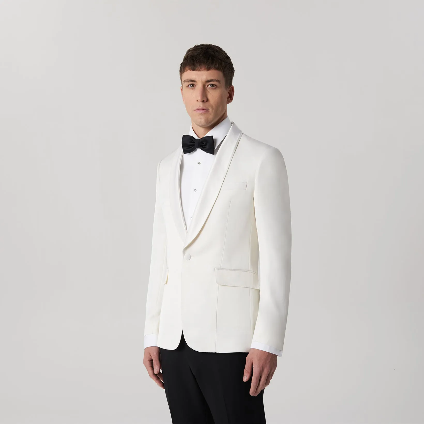 Shawl Collar Tuxedo Jacket Ivory