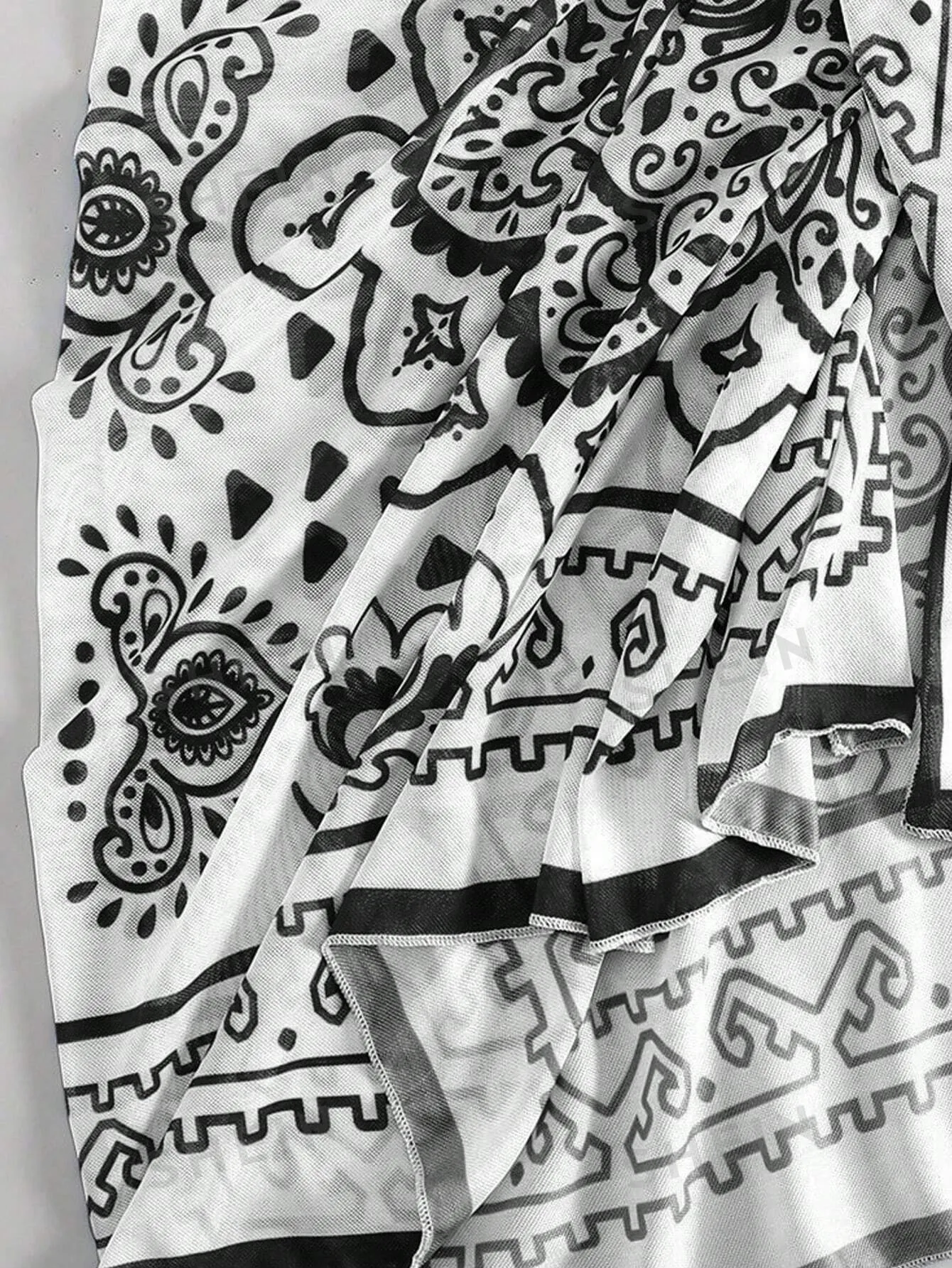 SHEIN Swim Vcay Summer Beach Women Floral Print Vacation Style Waist Tie Cover Up Skirt