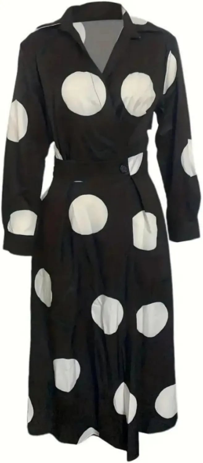 Shirt Dresses for Women Long Sleeve Button Lapel Cotton Linen Dress Loose Casual Waisted Maxi Dress with Pockets