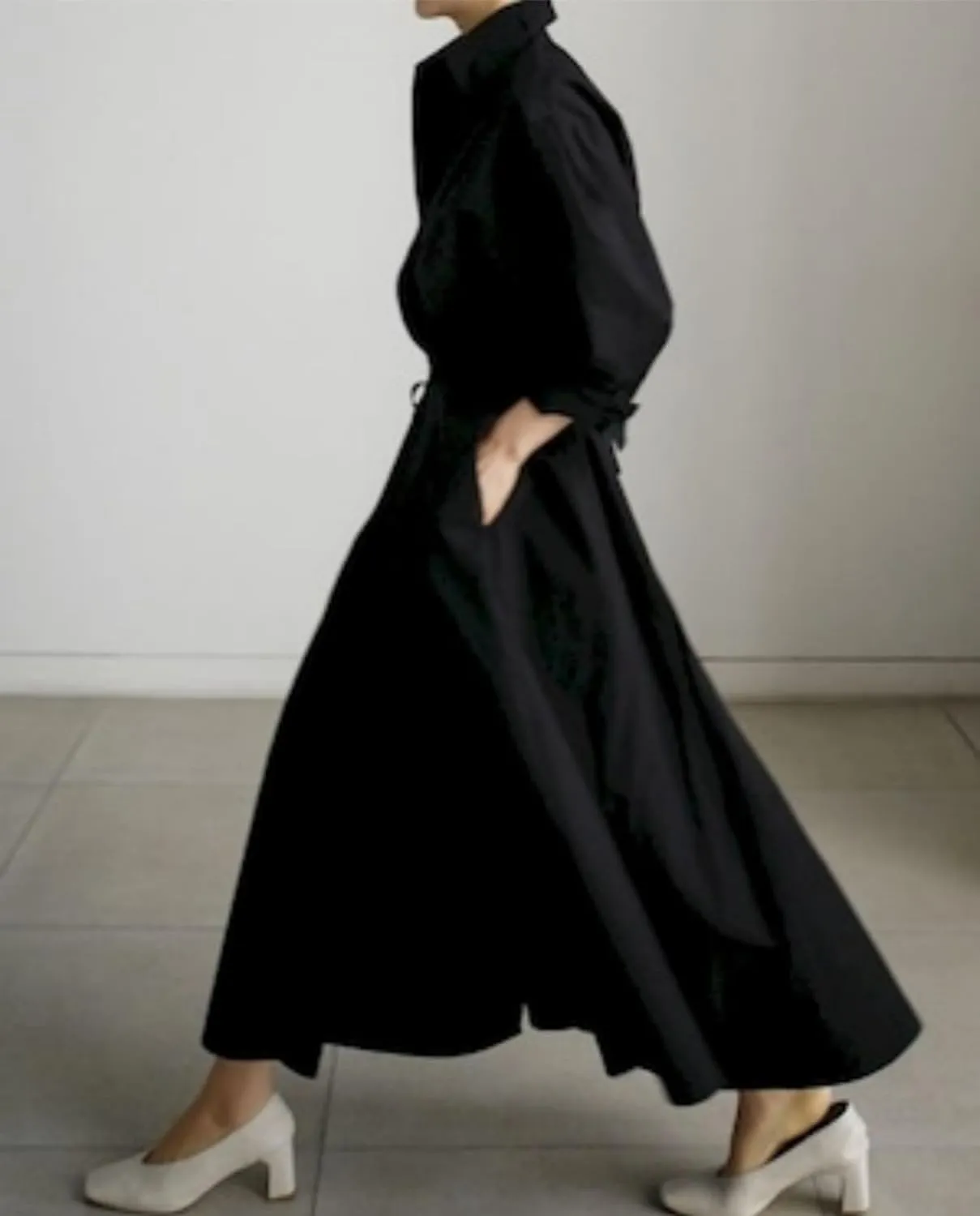 Shirt Dresses for Women Long Sleeve Button Lapel Cotton Linen Dress Loose Casual Waisted Maxi Dress with Pockets