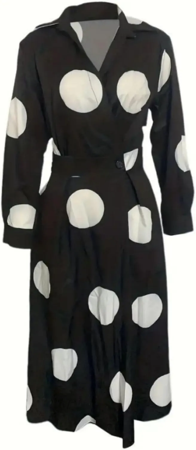 Shirt Dresses for Women Long Sleeve Button Lapel Cotton Linen Dress Loose Casual Waisted Maxi Dress with Pockets
