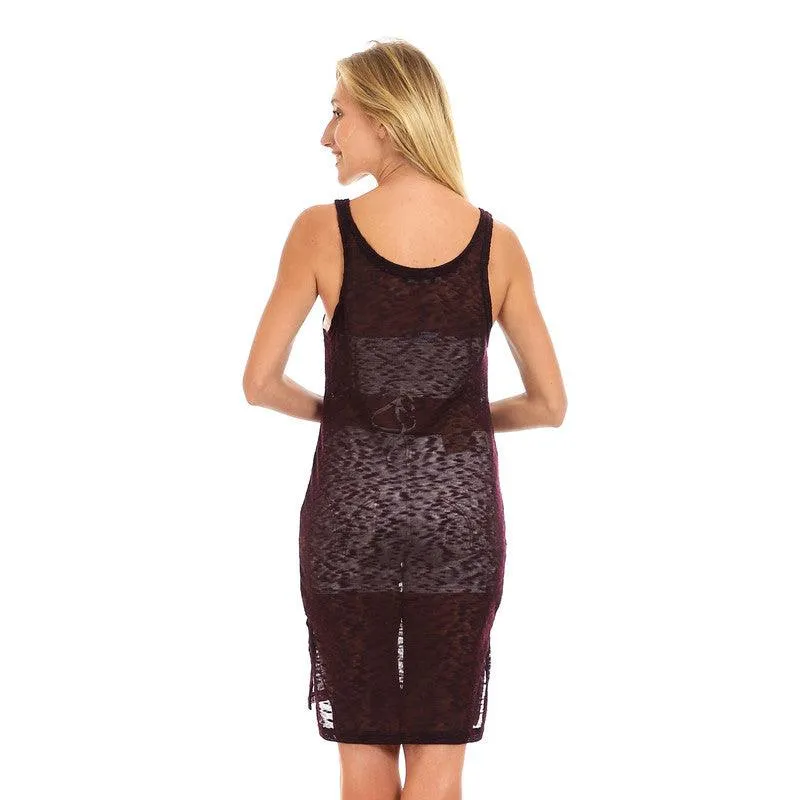 Side Slits Sleeveless Knitted Cover-up