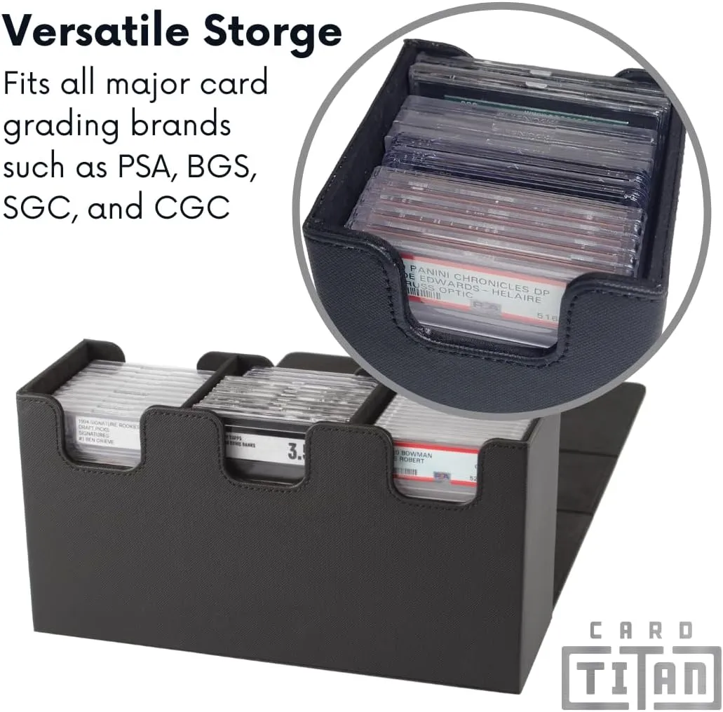 Slab Box Triple Row - Trading Card Storage Box for Graded Sports and TCG Cards - Case Fits PSA, BGS, SGC and CSG Slabs