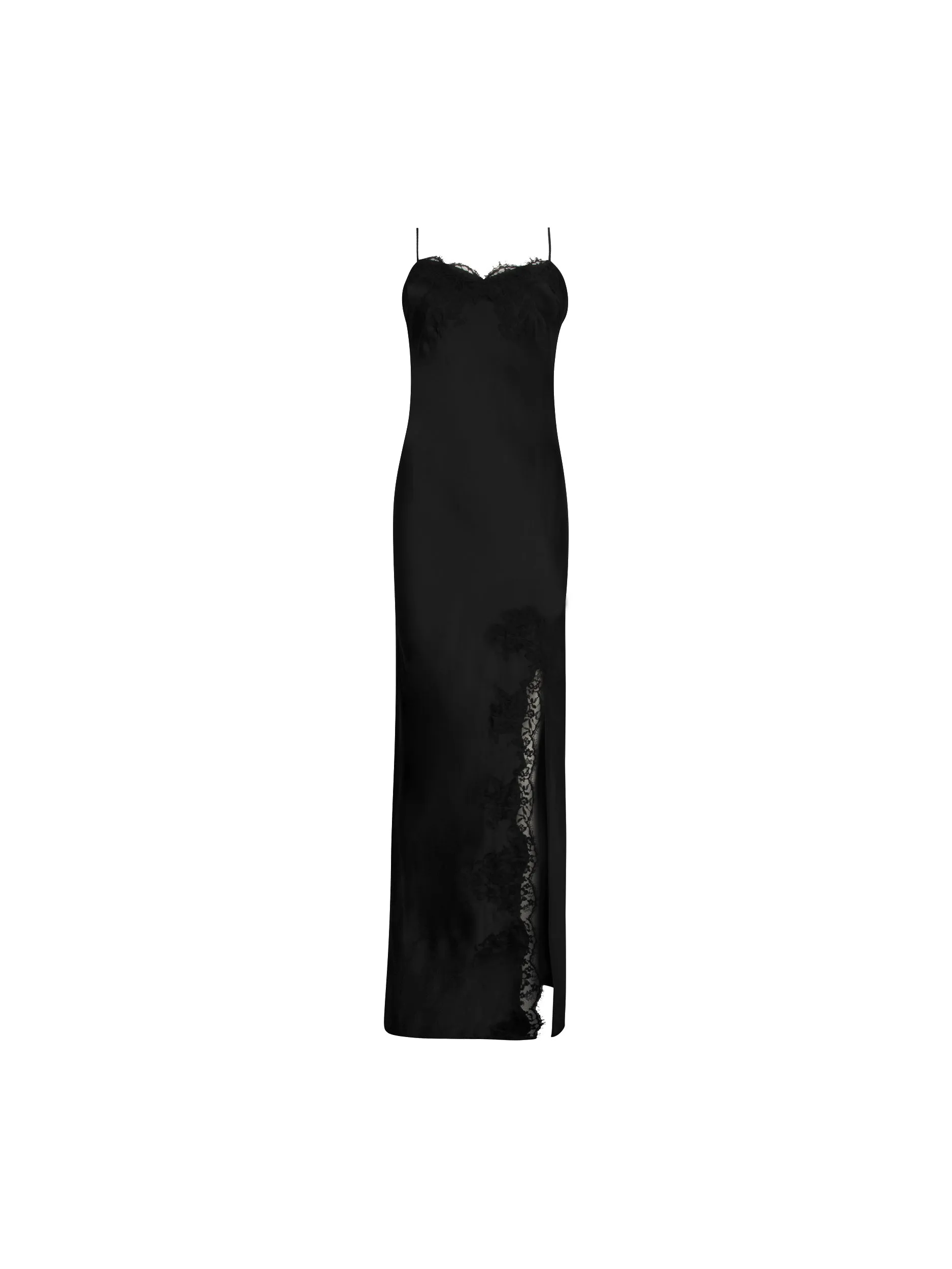 Splendeur Soie Black Long Nightdress