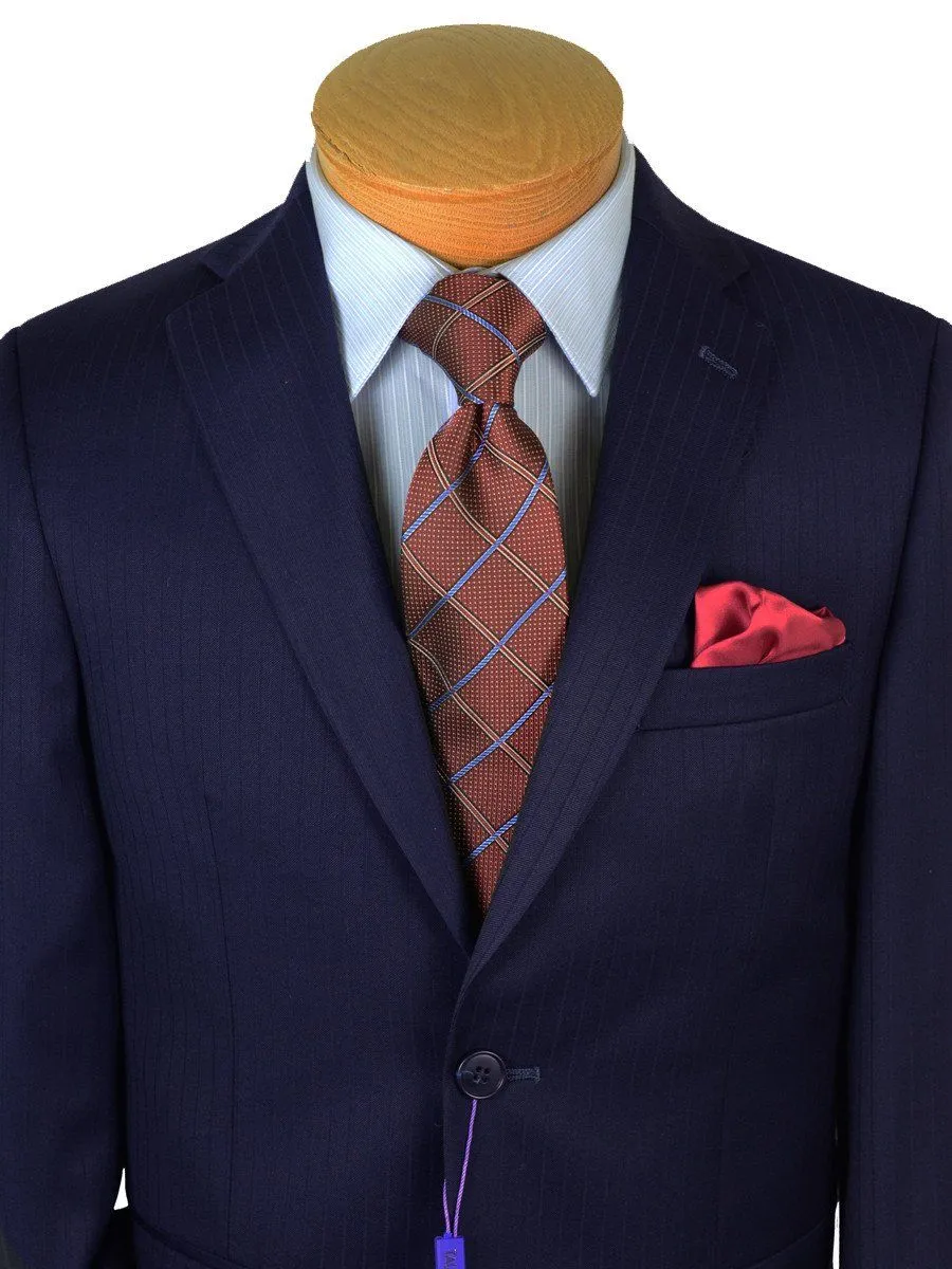 Tallia Purple 19108 65% Wool/ 35% Polyester Boy's Suit - Tonal Stripe  - Navy