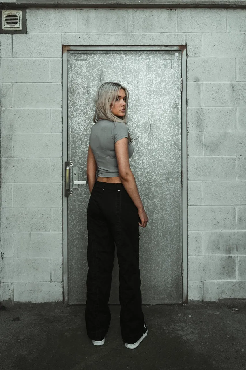 The Sorority Baby Tee - Grey