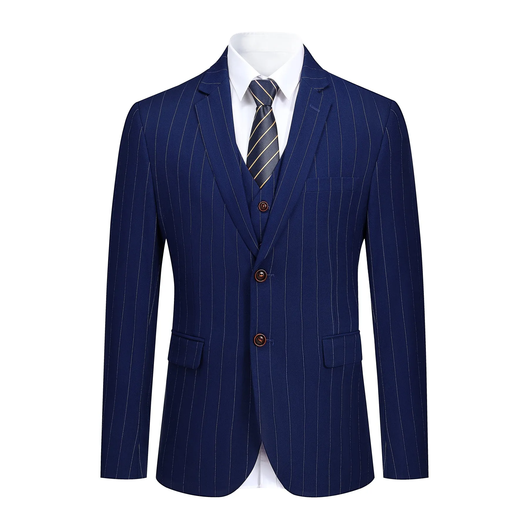 Three Piece Nagaro Blue Suit Stripe Design Suit