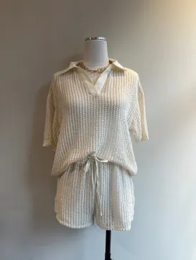Vanilla Knitted Collar Blouse